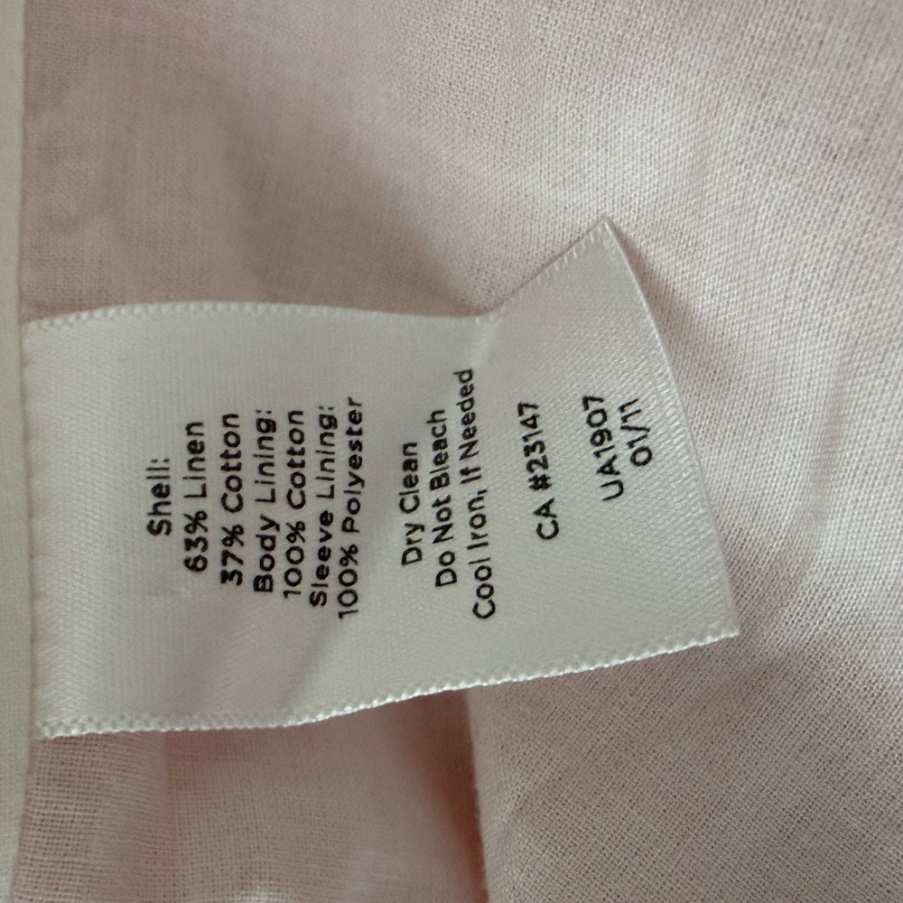 Talbots Soft Pink Linen-Blend Tailored Blazer size 2 NWOT - Picture 9 of 12